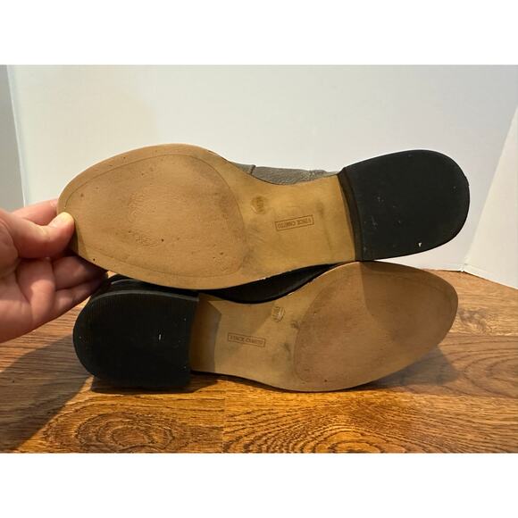 Vince Camuto Women’s Cici Gray Pebbled Leather Ankle Boots Size 9 Neutral Chic - Picture 7 of 12